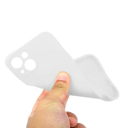 ELECTROPRIME For iPhone 15 Plus Straight Edge Solid Color TPU Shockproof Phone Case(White)
