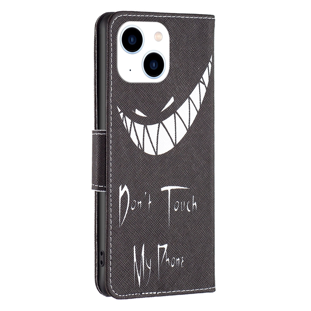 ELECTROPRIME For iPhone 15 Colored Drawing Pattern Leather Phone Case(Smirk)