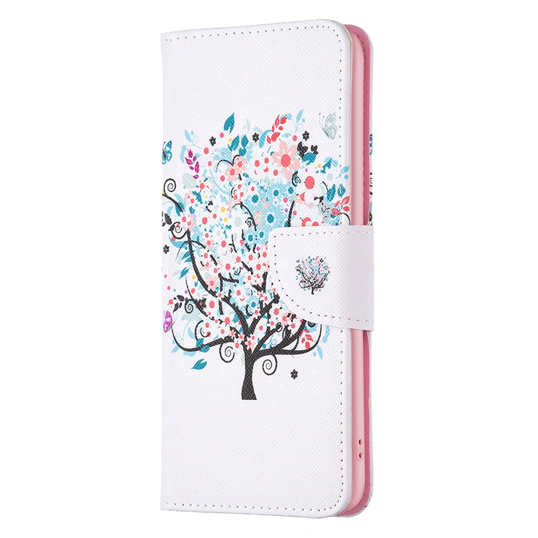 ELECTROPRIME For iPhone 15 Colored Drawing Pattern Leather Phone Case(Tree)