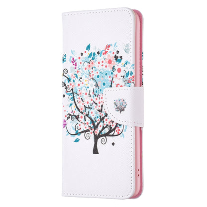 ELECTROPRIME For iPhone 15 Colored Drawing Pattern Leather Phone Case(Tree)