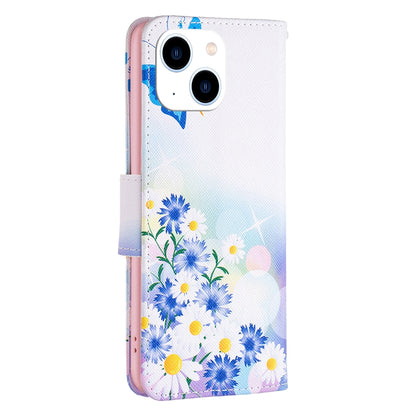 ELECTROPRIME For iPhone 15 Colored Drawing Pattern Leather Phone Case(Butterfly Love)