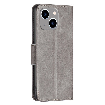 ELECTROPRIME For iPhone 15 Plus Lambskin Texture Pure Color Flip Leather Phone Case(Grey)