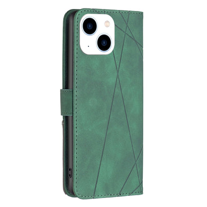 ELECTROPRIME For iPhone 15 Magnetic Buckle Rhombus Texture Leather Phone Case(Green)