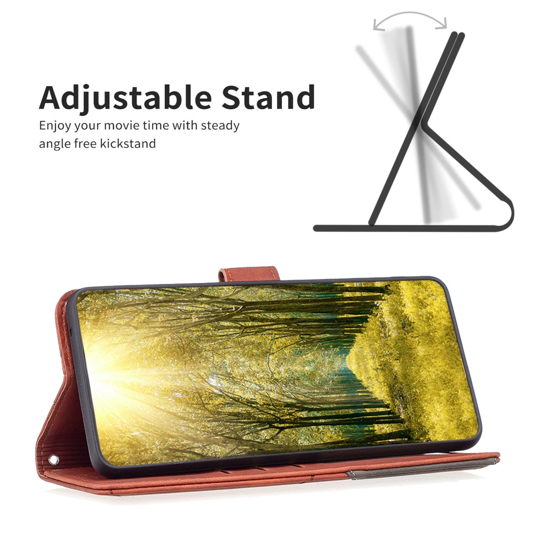 ELECTROPRIME For iPhone 15 Magnetic Buckle Rhombus Texture Leather Phone Case(Brown)