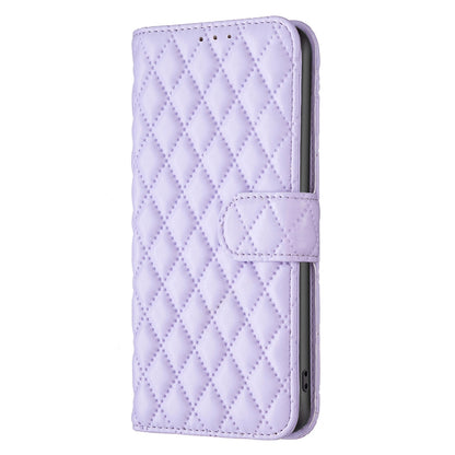 ELECTROPRIME For iPhone 15 Plus Diamond Lattice Wallet Flip Leather Phone Case(Purple)