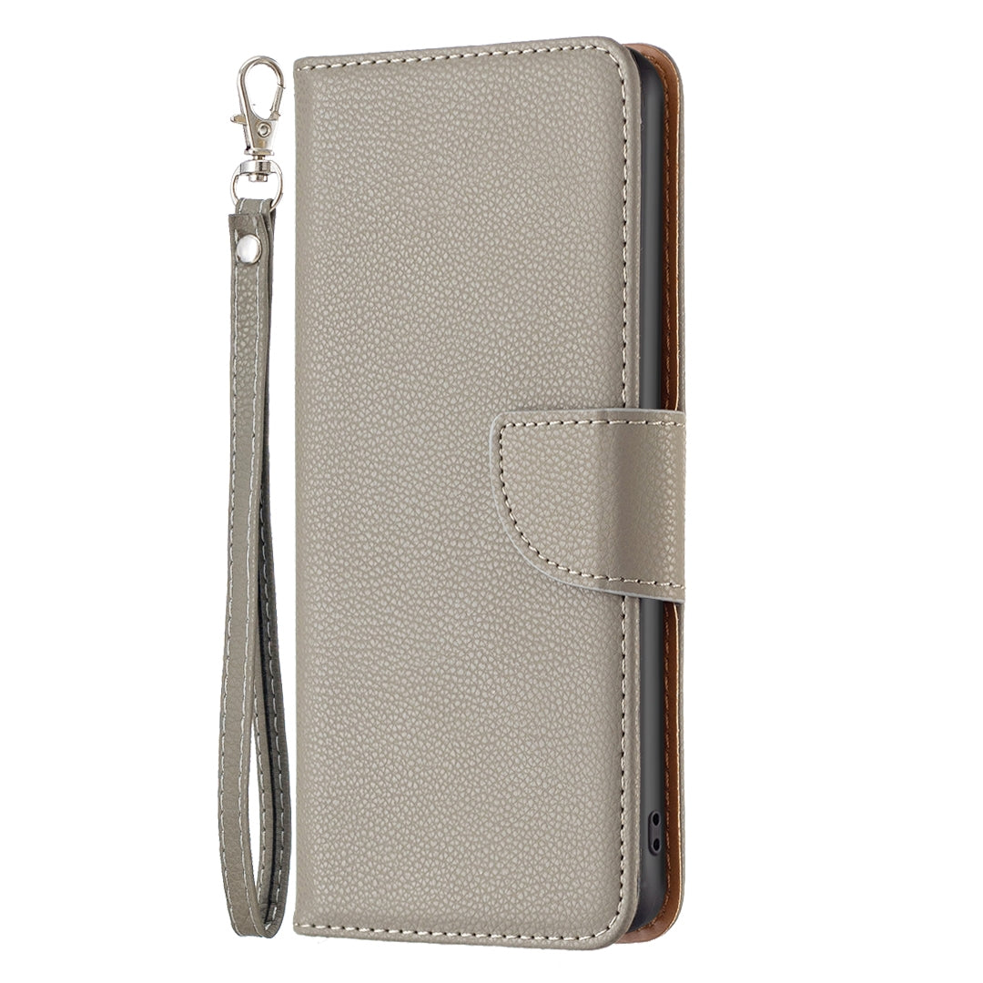 ELECTROPRIME For iPhone 15 Plus Litchi Texture Pure Color Flip Leather Phone Case(Grey)