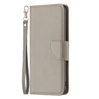 ELECTROPRIME For iPhone 15 Plus Litchi Texture Pure Color Flip Leather Phone Case(Grey)