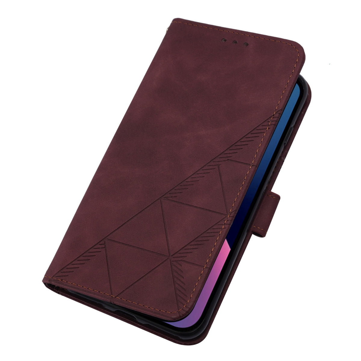 ELECTROPRIME For iPhone 15 Plus Crossbody 3D Embossed Flip Leather Phone Case(Wine Red)