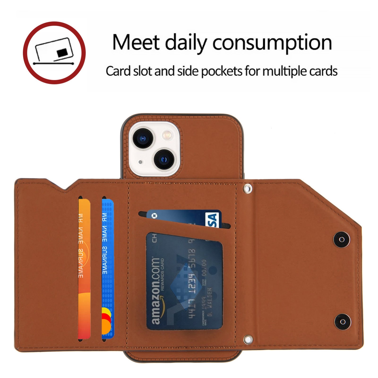 ELECTROPRIME For iPhone 15 Skin Feel PU + TPU + PC Back Cover Shockproof Case(Brown)