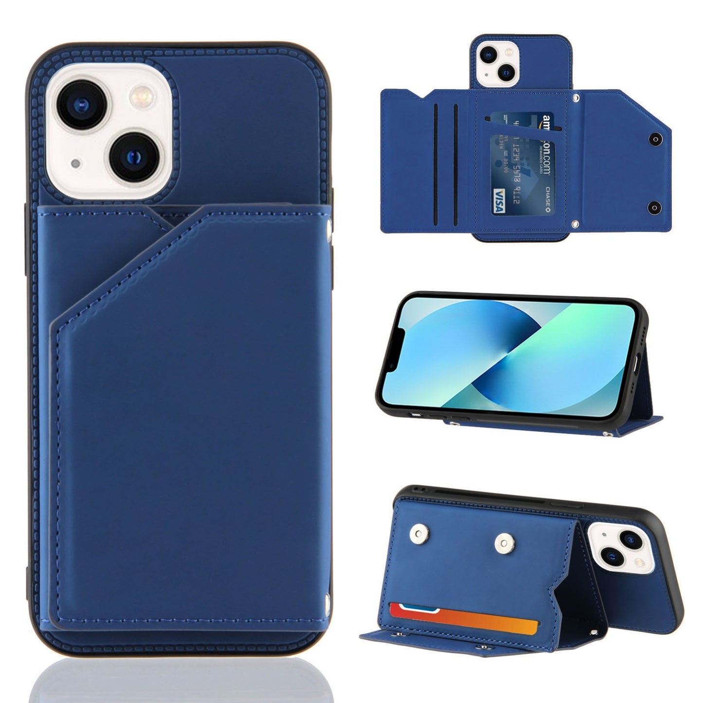 ELECTROPRIME For iPhone 15 Skin Feel PU + TPU + PC Back Cover Shockproof Case(Royal Blue)