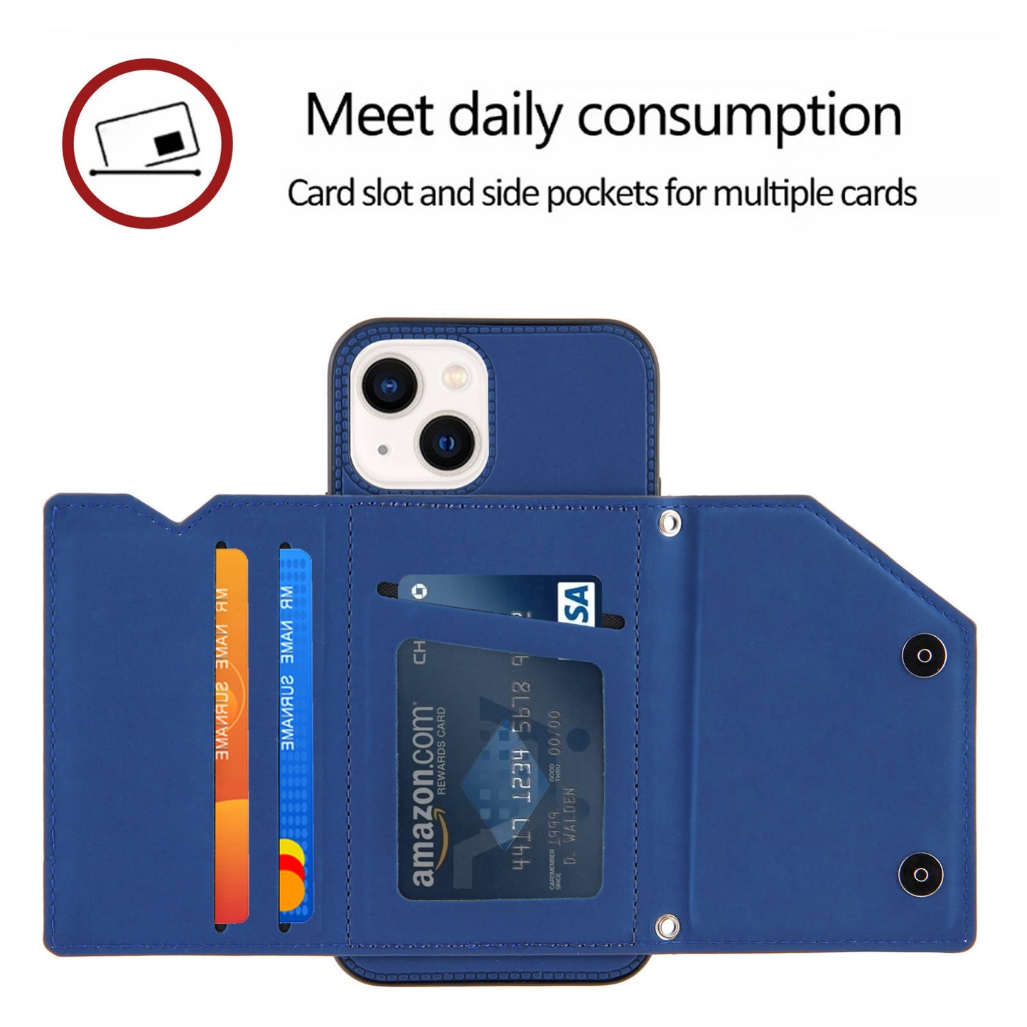 ELECTROPRIME For iPhone 15 Skin Feel PU + TPU + PC Back Cover Shockproof Case(Royal Blue)