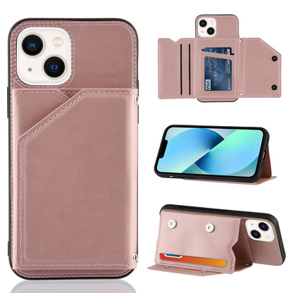 ELECTROPRIME For iPhone 15 Skin Feel PU + TPU + PC Back Cover Shockproof Case(Rose Gold)