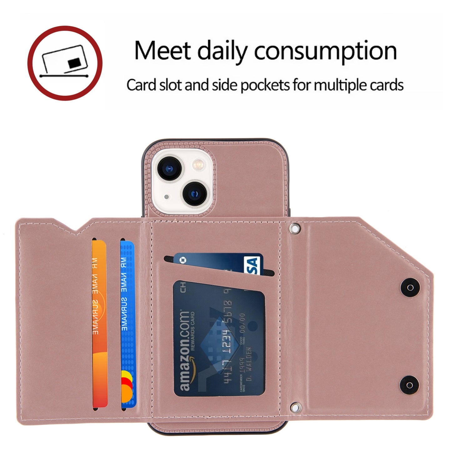 ELECTROPRIME For iPhone 15 Skin Feel PU + TPU + PC Back Cover Shockproof Case(Rose Gold)