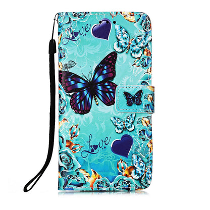 ELECTROPRIME For iPhone 15 Colored Drawing Pattern Plain Weave Leather Phone Case(Caring Butterfly)