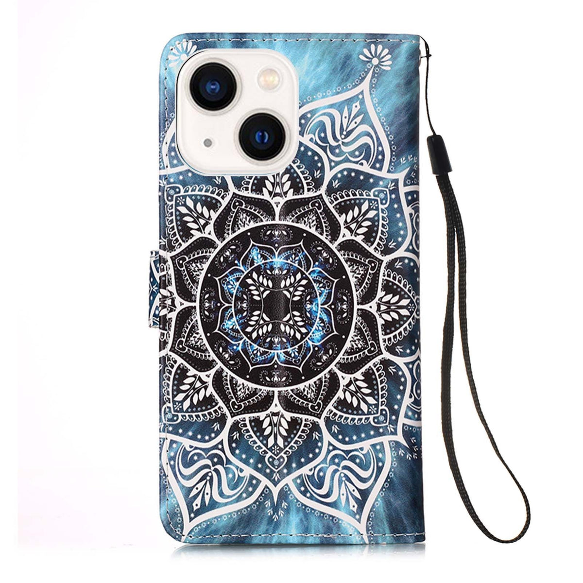 ELECTROPRIME For iPhone 15 Colored Drawing Pattern Plain Weave Leather Phone Case(Undersea Mandala)