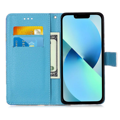 ELECTROPRIME For iPhone 15 Colored Drawing Pattern Plain Weave Leather Phone Case(Undersea Mandala)