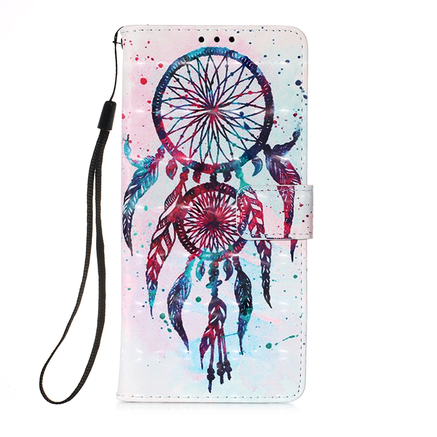 ELECTROPRIME For iPhone 15 3D Painting Horizontal Flip Leather Phone Case(Color Drop Wind Chimes)