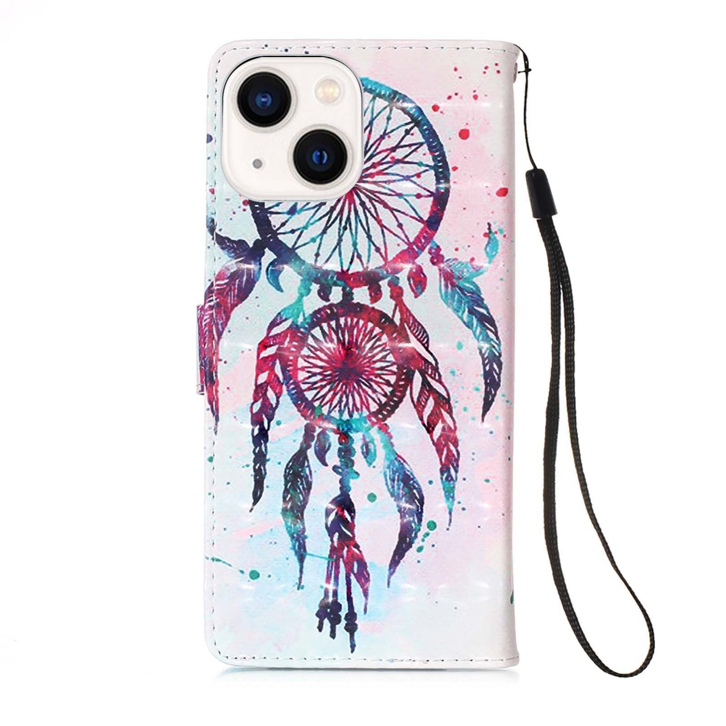 ELECTROPRIME For iPhone 15 3D Painting Horizontal Flip Leather Phone Case(Color Drop Wind Chimes)