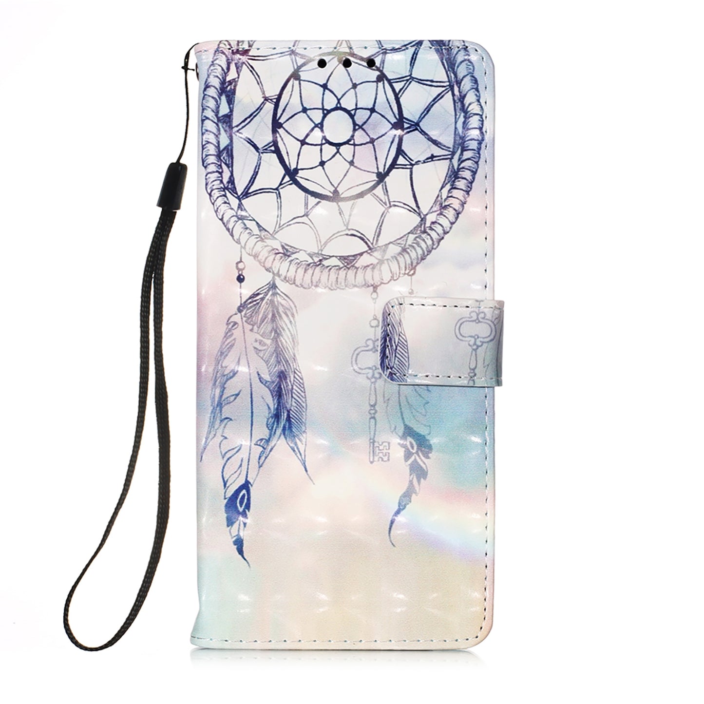 ELECTROPRIME For iPhone 15 3D Painting Horizontal Flip Leather Phone Case(Dream Wind Chimes)