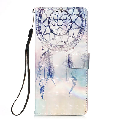 ELECTROPRIME For iPhone 15 3D Painting Horizontal Flip Leather Phone Case(Dream Wind Chimes)