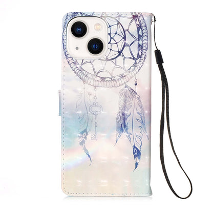 ELECTROPRIME For iPhone 15 3D Painting Horizontal Flip Leather Phone Case(Dream Wind Chimes)