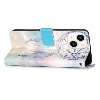 ELECTROPRIME For iPhone 15 3D Painting Horizontal Flip Leather Phone Case(Dream Wind Chimes)