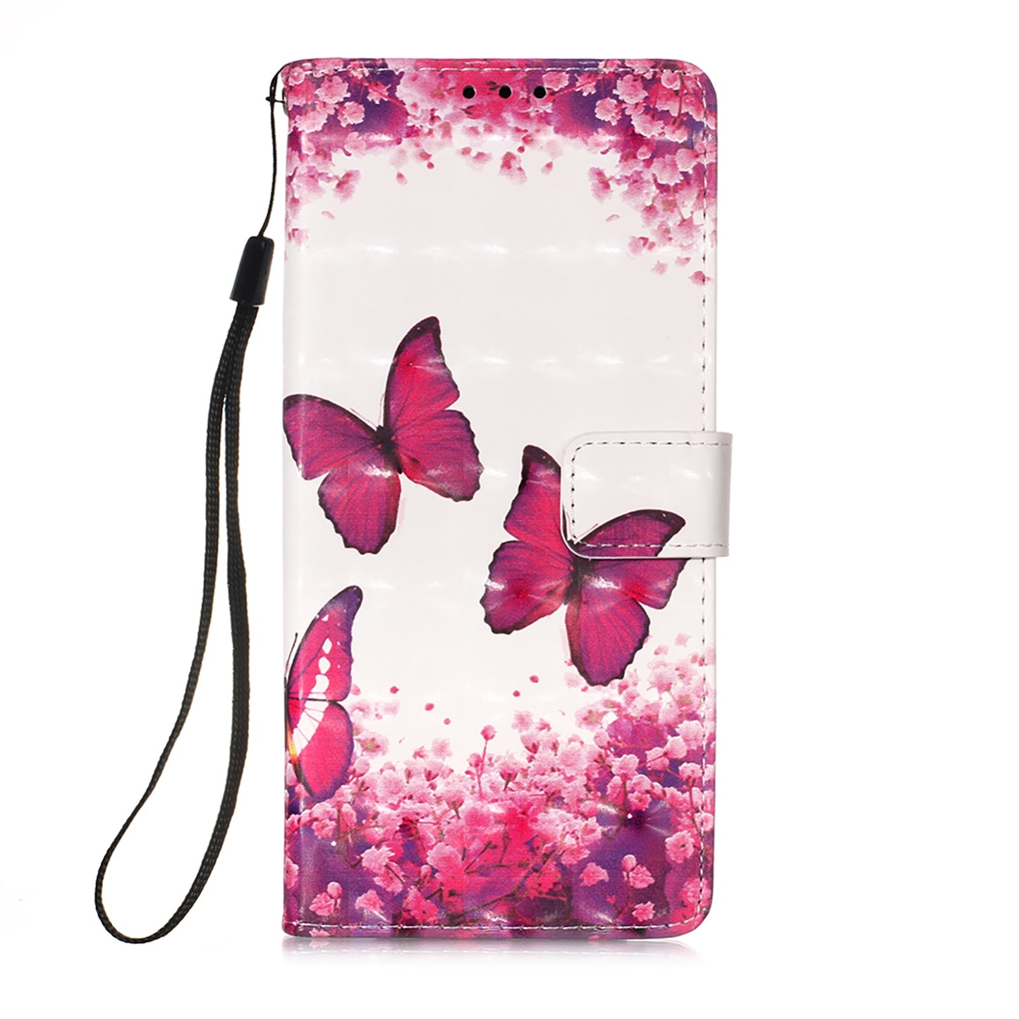 ELECTROPRIME For iPhone 15 3D Painting Horizontal Flip Leather Phone Case(Rose Butterfly)