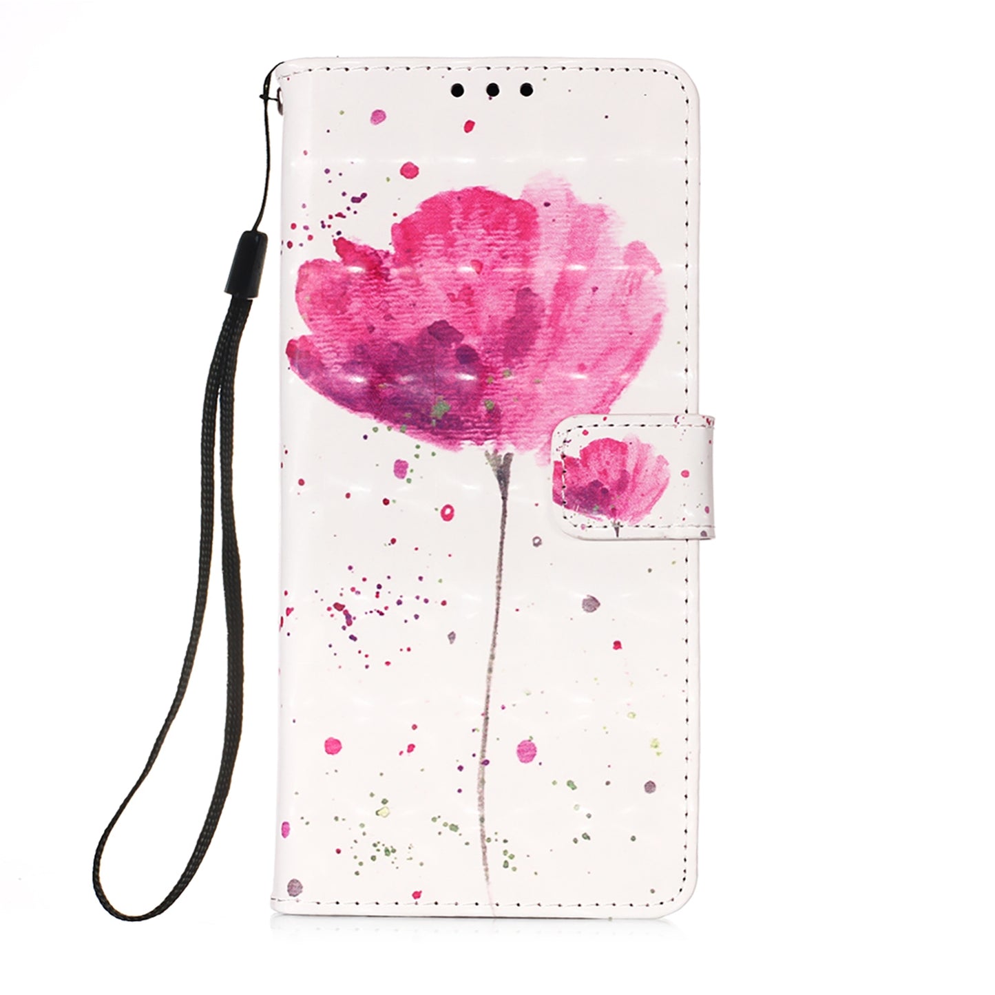 ELECTROPRIME For iPhone 15 3D Painting Horizontal Flip Leather Phone Case(Flower)