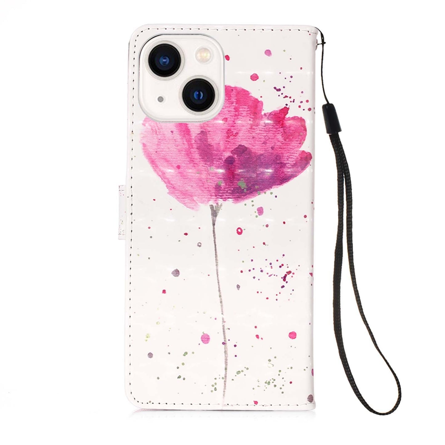 ELECTROPRIME For iPhone 15 3D Painting Horizontal Flip Leather Phone Case(Flower)