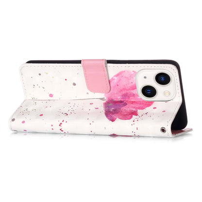 ELECTROPRIME For iPhone 15 3D Painting Horizontal Flip Leather Phone Case(Flower)