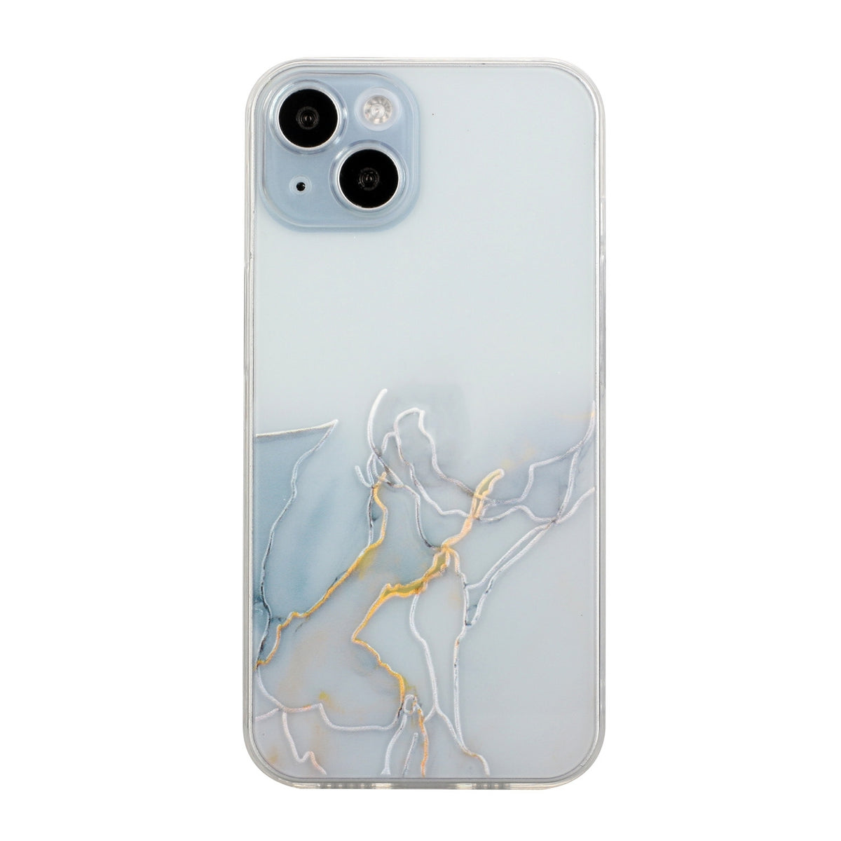 ELECTROPRIME For iPhone 15 Hollow Marble Pattern TPU Straight Edge Phone Case(Grey)