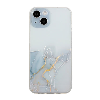 ELECTROPRIME For iPhone 15 Hollow Marble Pattern TPU Straight Edge Phone Case(Grey)