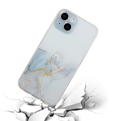 ELECTROPRIME For iPhone 15 Hollow Marble Pattern TPU Straight Edge Phone Case(Grey)