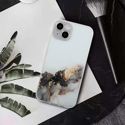 ELECTROPRIME For iPhone 15 Hollow Marble Pattern TPU Straight Edge Phone Case(Black)