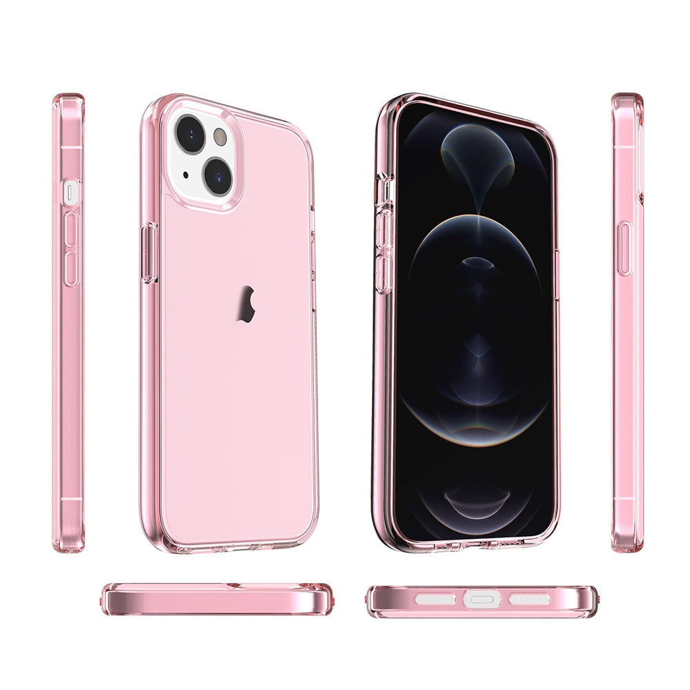 ELECTROPRIME For iPhone 15 Plus Shockproof Terminator Transparent Phone Case(Pink)