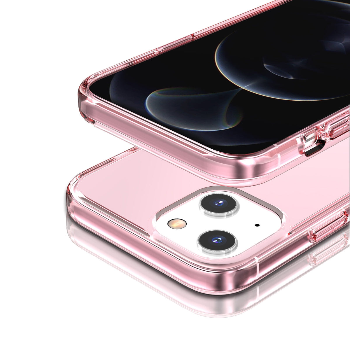 ELECTROPRIME For iPhone 15 Plus Shockproof Terminator Transparent Phone Case(Pink)