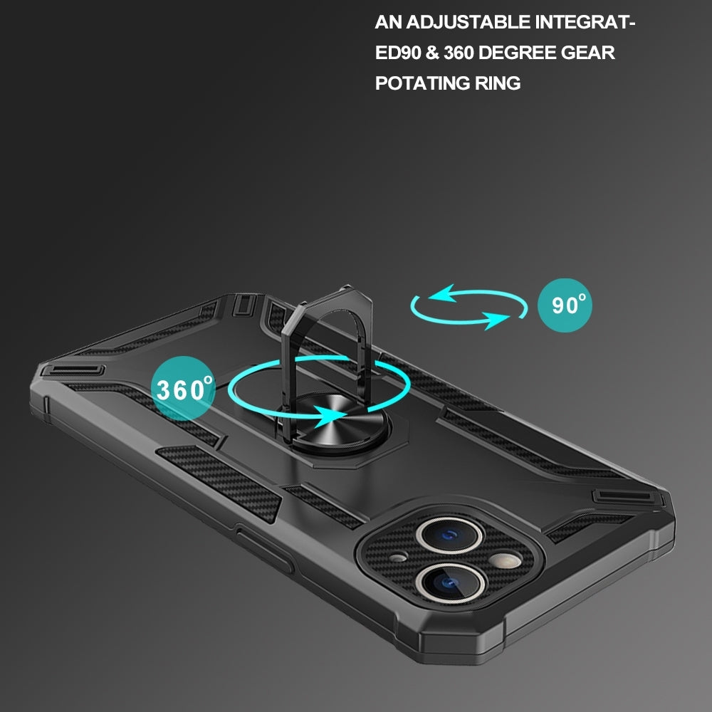 ELECTROPRIME For iPhone 15 Plus Warship Armor 2 in 1 Shockproof Phone Case(Black)