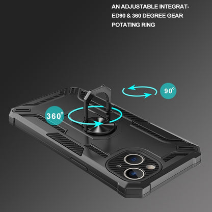 ELECTROPRIME For iPhone 15 Plus Warship Armor 2 in 1 Shockproof Phone Case(Black)