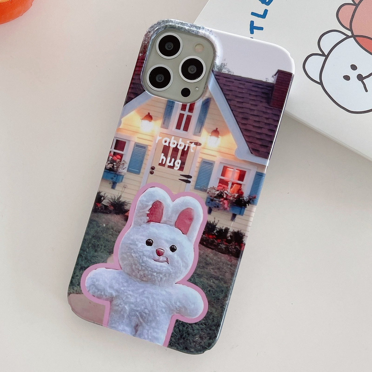 ELECTROPRIME For iPhone 15 Painted Pattern PC Phone Case(Bunny Hug)