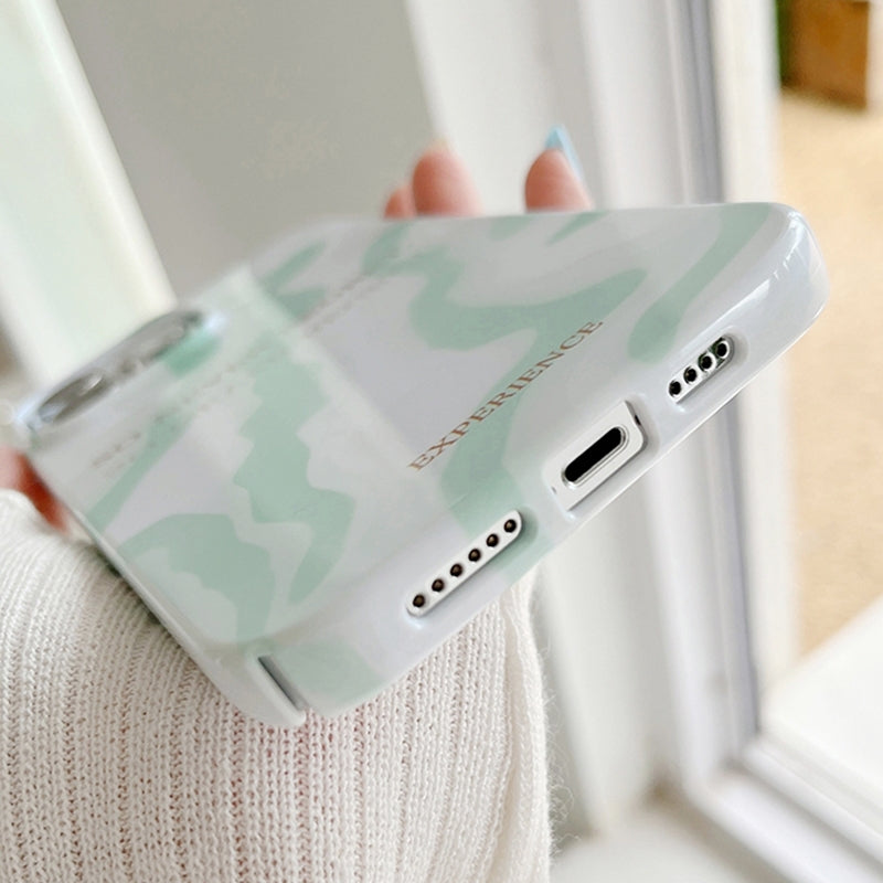 ELECTROPRIME For iPhone 15 Painted Pattern PC Phone Case(Matcha Green)