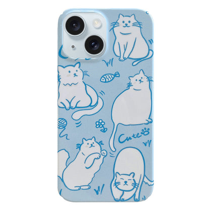 ELECTROPRIME For iPhone 15 Painted Pattern PC Phone Case(Funny Cat)