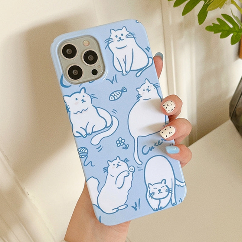 ELECTROPRIME For iPhone 15 Painted Pattern PC Phone Case(Funny Cat)
