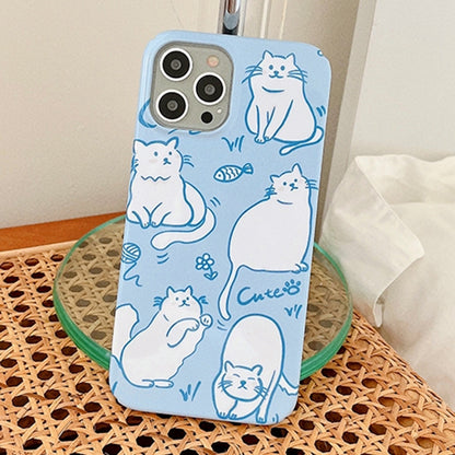 ELECTROPRIME For iPhone 15 Painted Pattern PC Phone Case(Funny Cat)