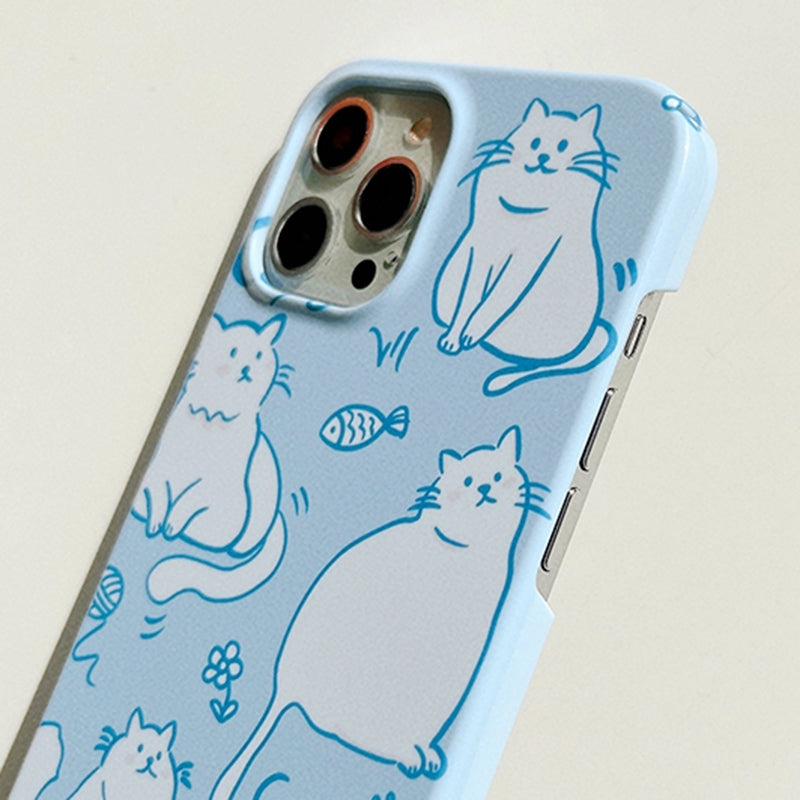 ELECTROPRIME For iPhone 15 Painted Pattern PC Phone Case(Funny Cat)