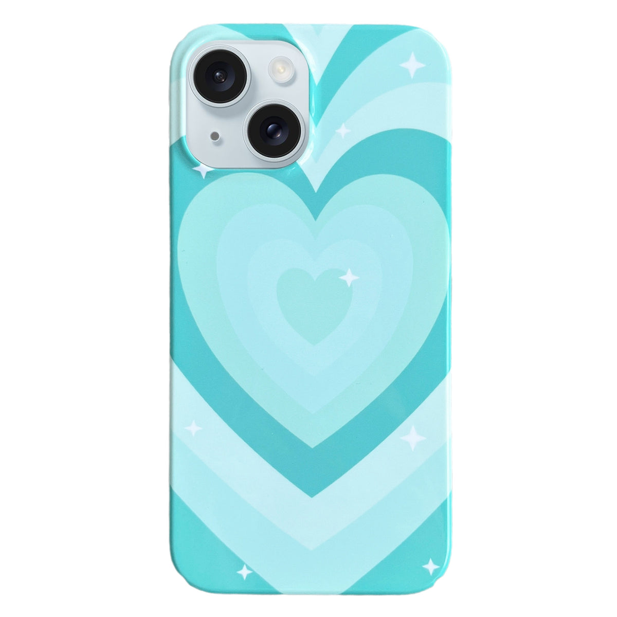 ELECTROPRIME For iPhone 15 Painted Pattern PC Phone Case(Green Love)