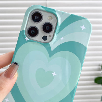 ELECTROPRIME For iPhone 15 Painted Pattern PC Phone Case(Green Love)