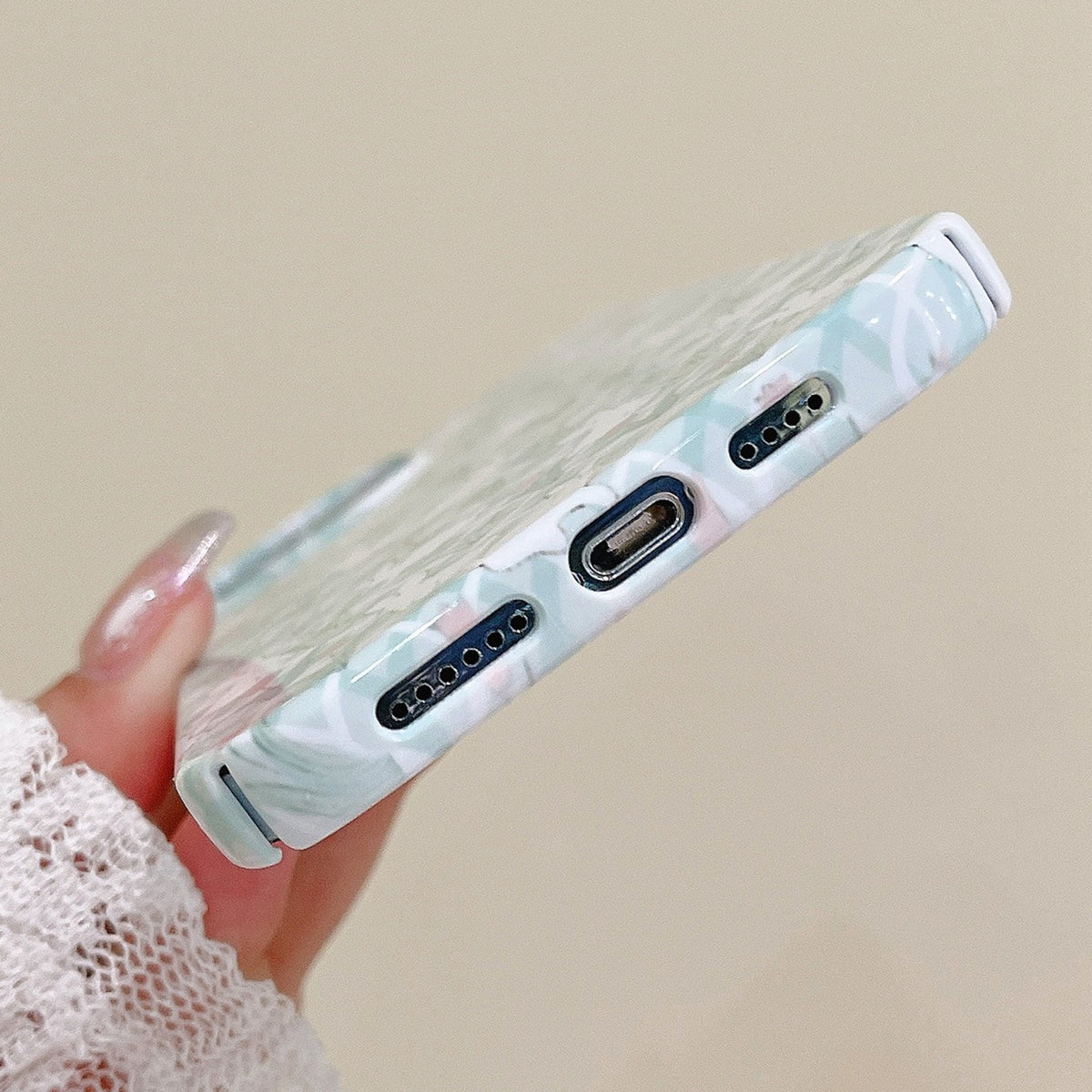 ELECTROPRIME For iPhone 15 Painted Pattern PC Phone Case(Tulip Bunny)