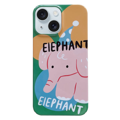 ELECTROPRIME For iPhone 15 Painted Pattern PC Phone Case(Elephant)