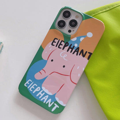 ELECTROPRIME For iPhone 15 Painted Pattern PC Phone Case(Elephant)