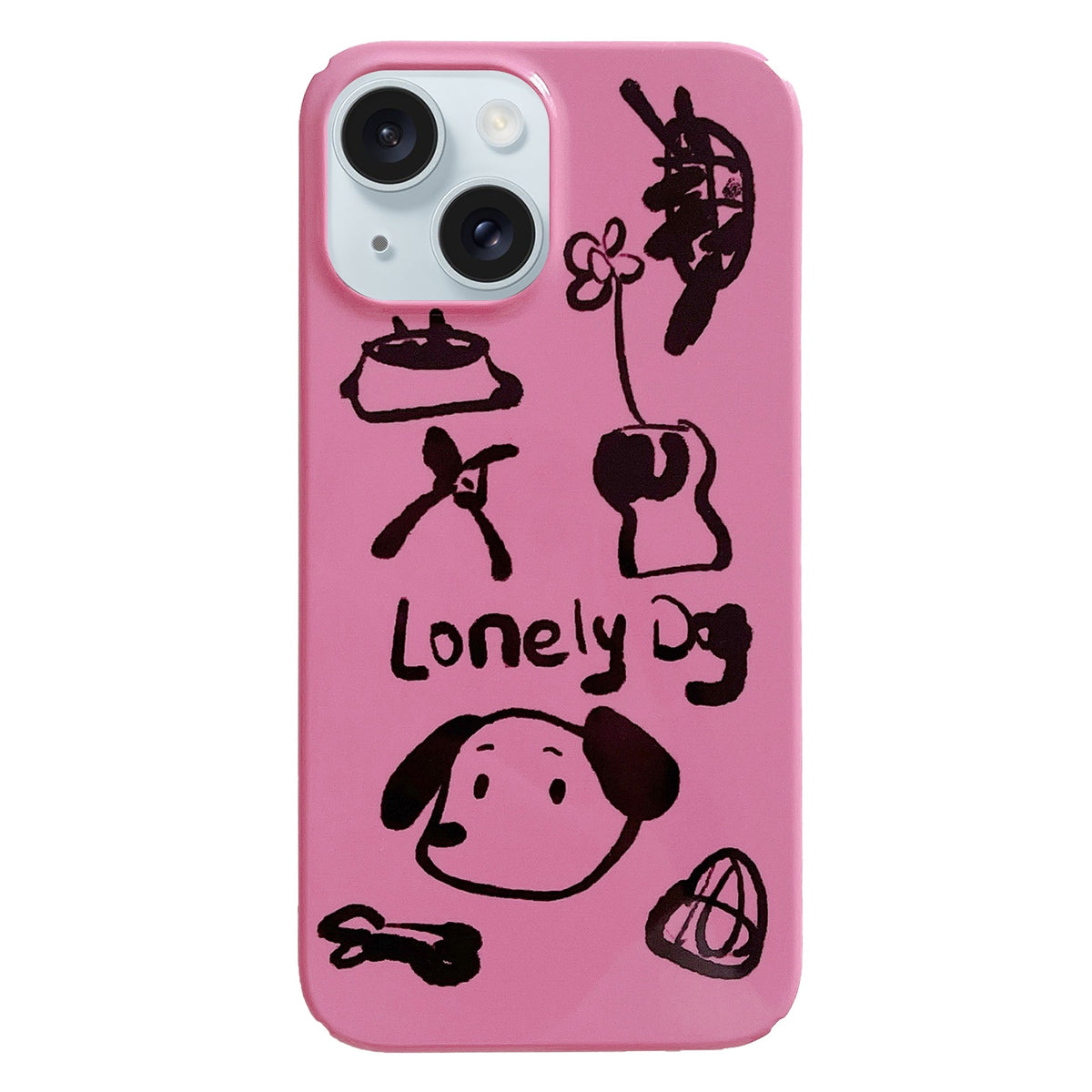 ELECTROPRIME For iPhone 15 Painted Pattern PC Phone Case(Lonely Dog)